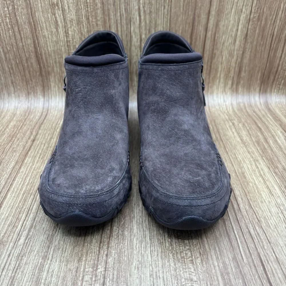 Skechers Relaxed‎ Fit Bikers Zappiest Suede Leather Ankle Boot Women's 11 Brown